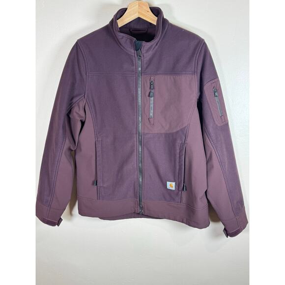 Carhartt Women’s Kentan Jacket Medium Deep Wine Full Zip Fleece - Picture 2 of 9